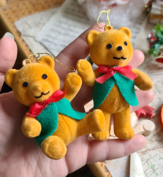 Vintage 10 Christmas Tree Decorations Santa, Plastic Bells,Teddys,Paper Lantern - Picture 11 of 16